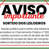 AVISO DE SESSÃO PÚBLICA PARA SORTEIO DOS LEILOEIROS CREDENCIADOS - CHAMAMENTO PÚBLICO  Nº 001/2026