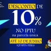 Desconto de 10% no IPTU até 10 de junho de 2020