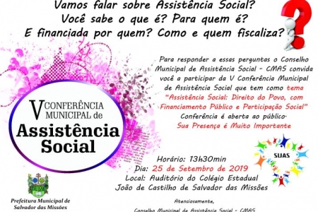 V Conferência Municipal de Assistência Social